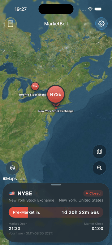 MarketBell map centered on New York
